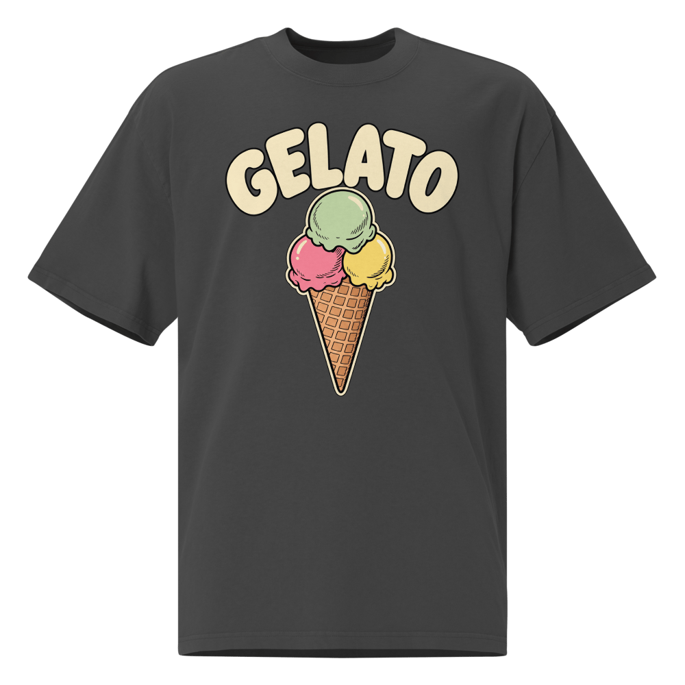 Three-Flavor Gelato Cone Oversized T-Shirt