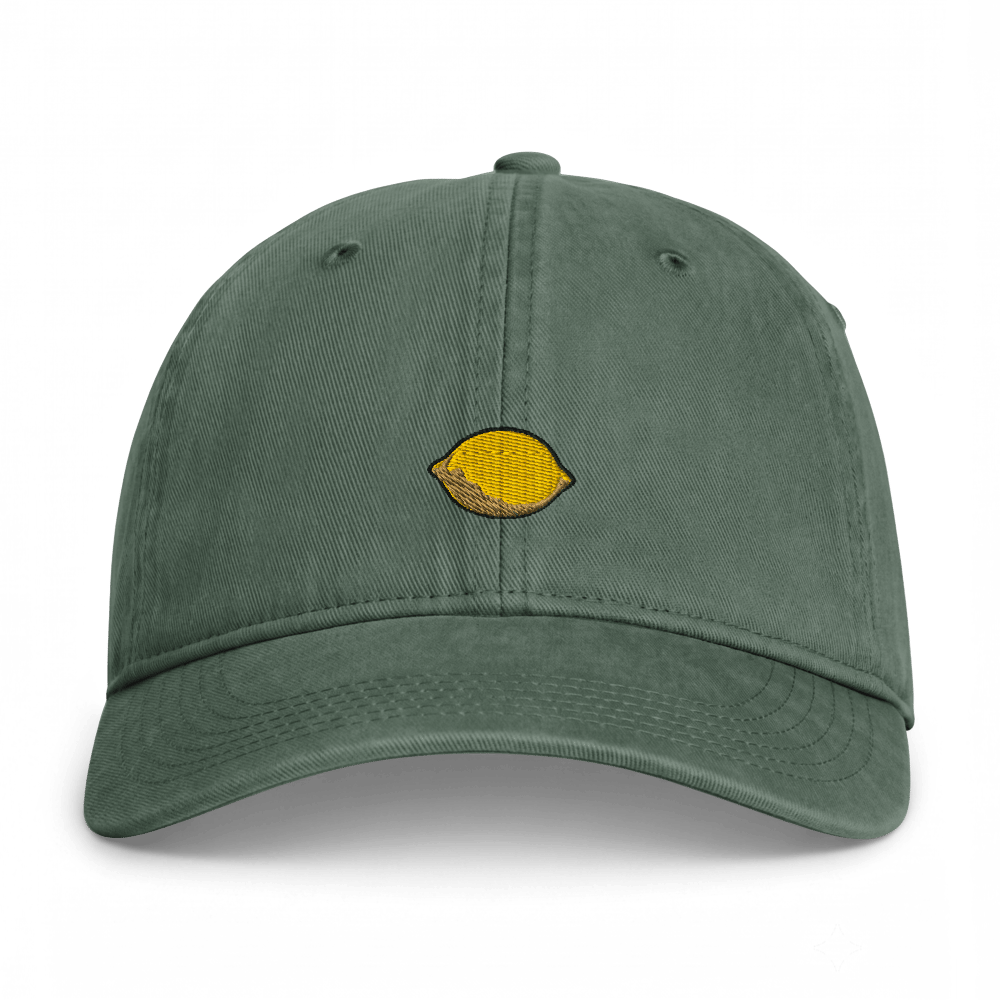 Lemon Embroidered Cotton Cap