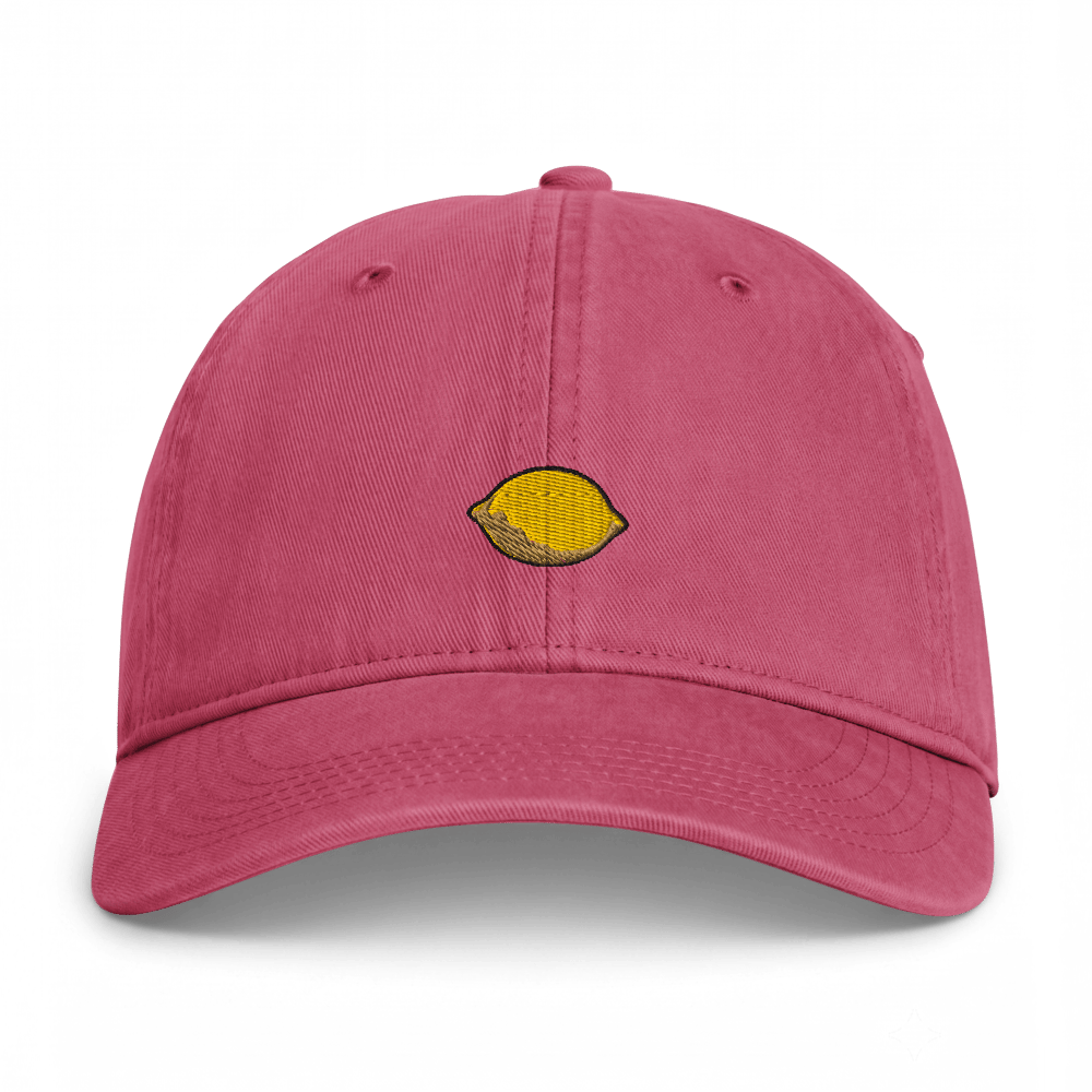 Lemon Embroidered Cotton Cap