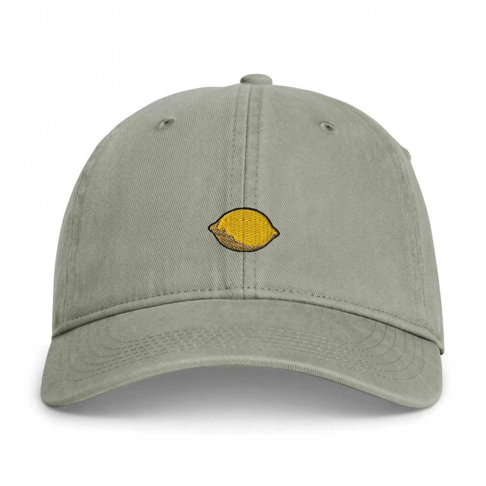 Lemon Embroidered Cotton Cap