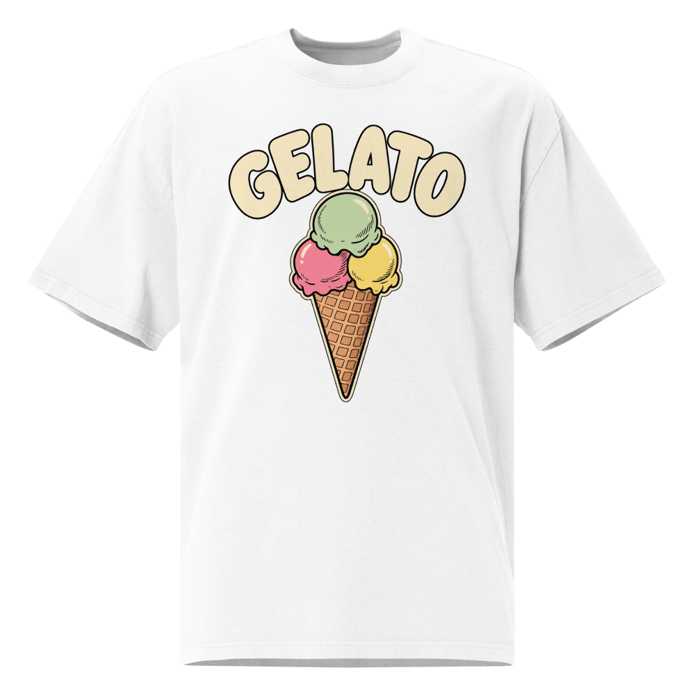 Three-Flavor Gelato Cone Oversized T-Shirt