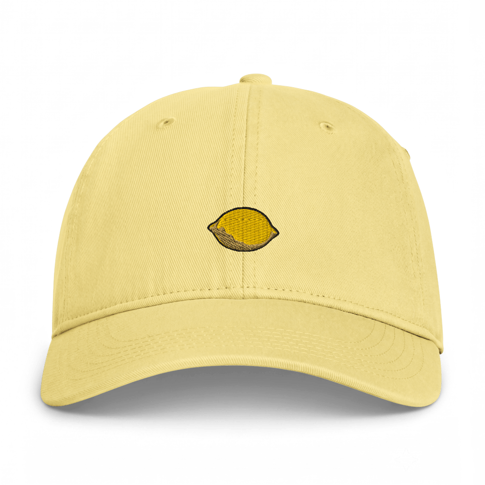 Lemon Embroidered Cotton Cap