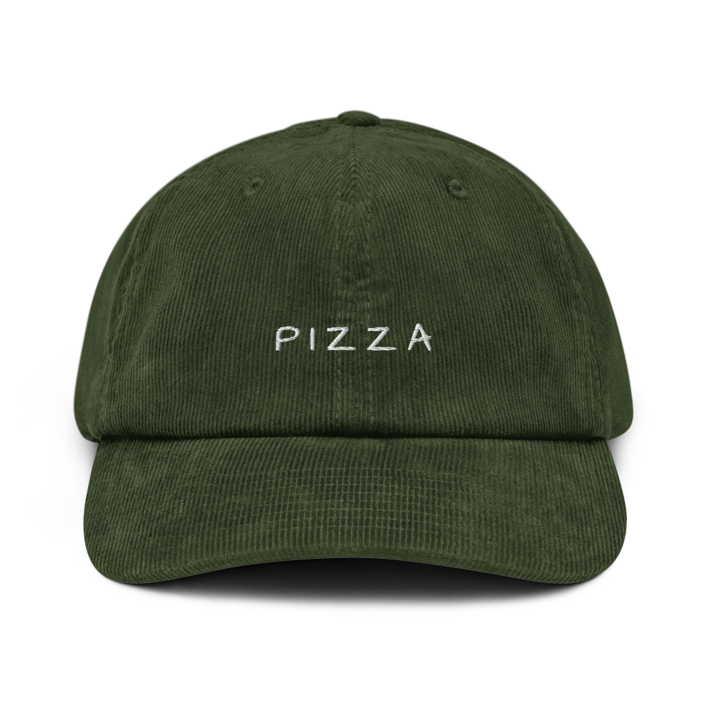 Pizza Embroidered Corduroy Cap
